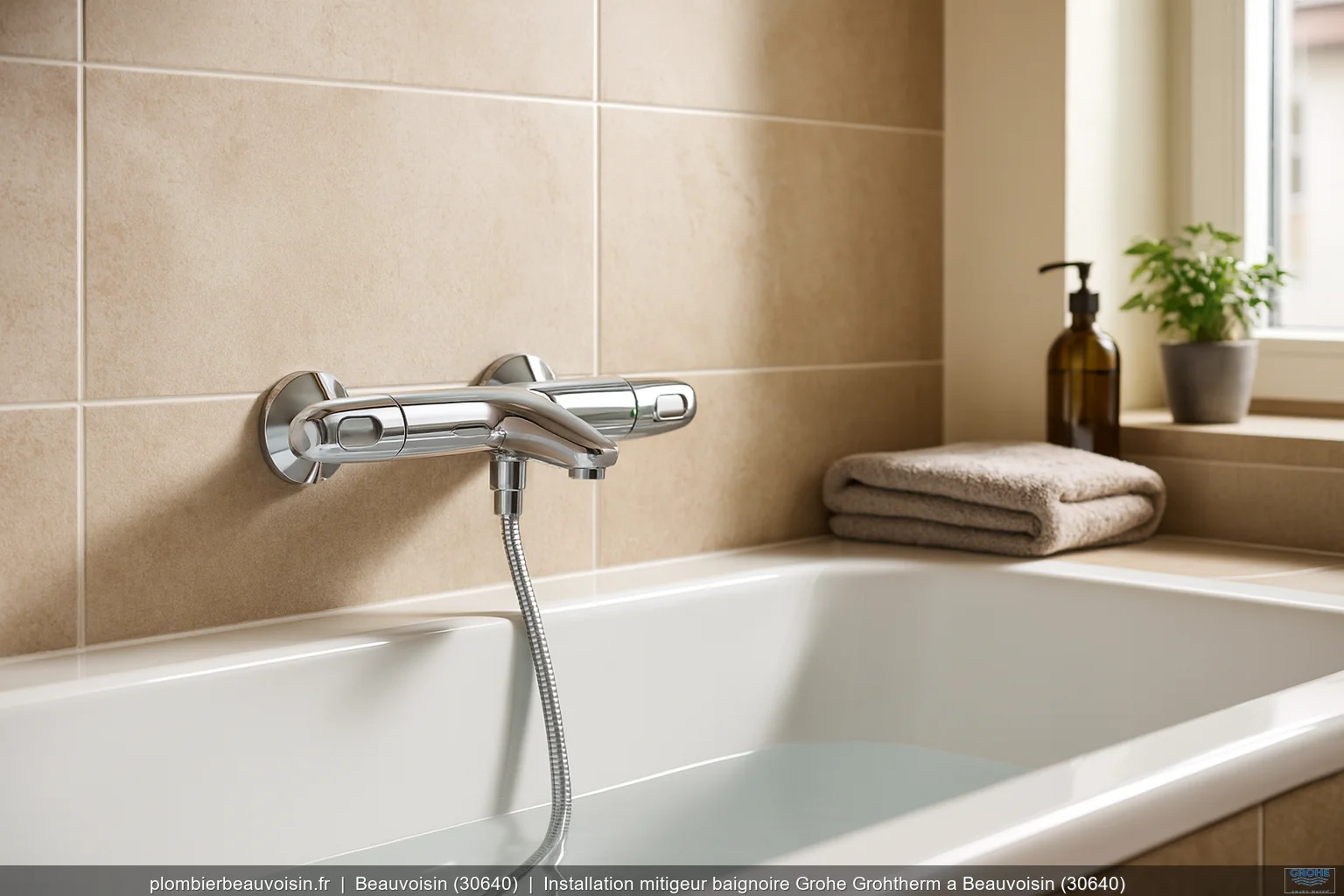 Installation mitigeur baignoire Grohe Grohtherm a Beauvoisin (30640)
