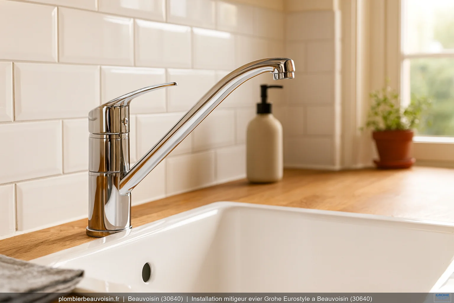Installation mitigeur evier Grohe Eurostyle a Beauvoisin (30640)