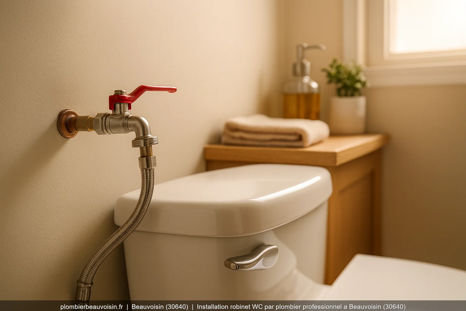 Installation robinet WC par plombier professionnel a Beauvoisin (30640)